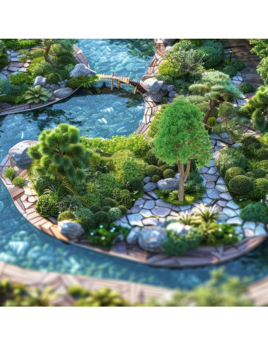 20 Árboles Modelo Paisaje 1:150 NUOLUX 7.5cm Verde