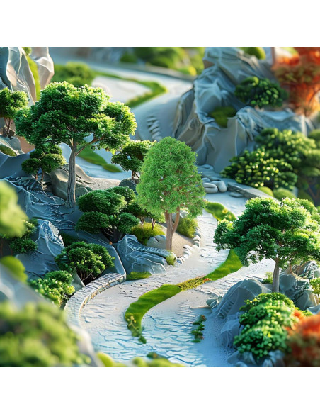 20 Árboles Modelo Paisaje 1:150 NUOLUX 7.5cm Verde