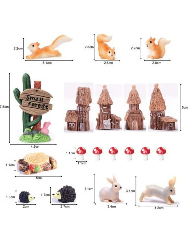 42 Piezas Árboles y Animales para Escenografía de Modelos