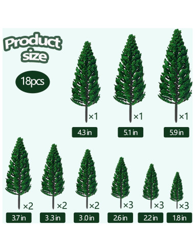 18 Mini Árboles Falsos WETEPUXI para Escenografía Verde