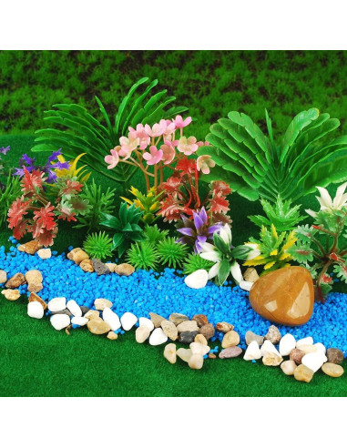 NWFashion 130PCS Árboles Miniatura + Piedra y Arena Jardín