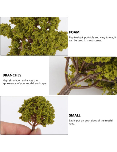 20 Mini Árboles Falsos BESPORTBLE 3-8cm Verde Decoración