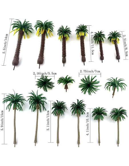 16 Piezas Árboles de Coco Tropical SaktopDeco 2.5-12cm