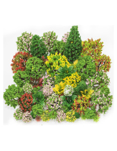 62 Piezas Árboles Miniatura Tewloss para Dioramas 6.35 cm