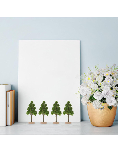 Kichvoe Mini Árboles 4Pcs para Dioramas 6x3cm Verde