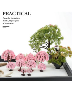 Yardwe 10Pcs Mini Árboles de Flor de Cerezo Falsos 7cm 2
