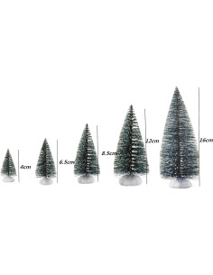 10 Árboles Miniatura de Cedro Verde con Nieve Alblinsy 2