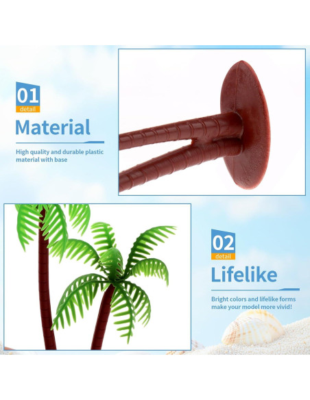 20 Mini Palmeras de Coco Vhxmaizxn para Diorama 6-15 cm