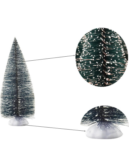 10 Árboles Miniatura de Cedro Verde con Nieve Alblinsy