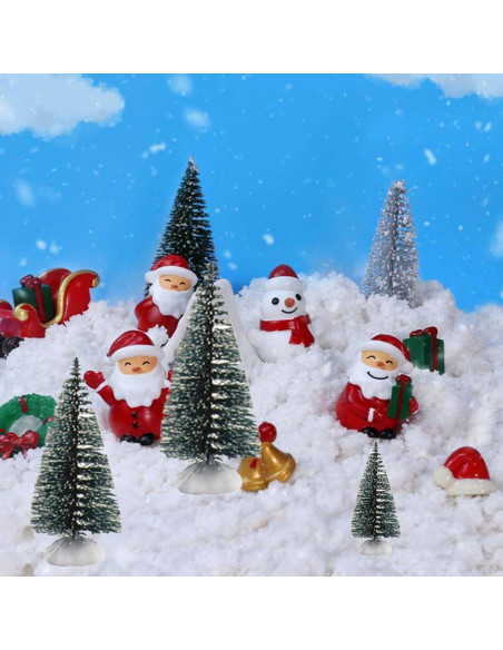 10 Árboles Miniatura de Cedro Verde con Nieve Alblinsy