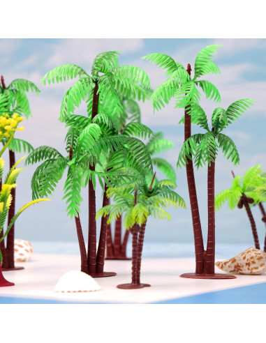 20 Mini Palmeras de Coco Vhxmaizxn para Diorama 6-15 cm