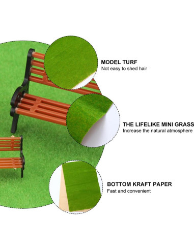 Alfombra de Césped Artificial Housoutil 99.8x34.9 cm Verde