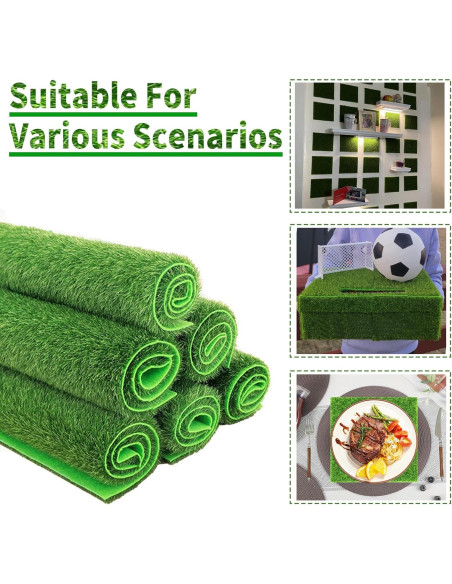 4 Paquetes de Césped Falso 15x15 cm KAEZDD para Manualidades