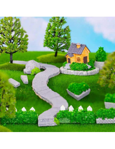 4 Paquetes de Césped Falso 15x15 cm KAEZDD para Manualidades