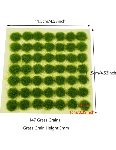 Cayway Grama Estática Tuft Verde Kit 147 Piezas para Diorama