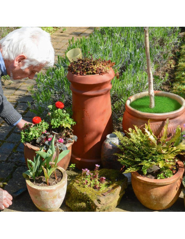 4PCS Césped Artificial Verde 15x15cm para Manualidades DIY