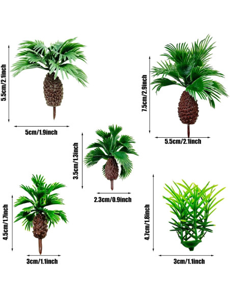 Cayway 12 PCS Árboles Palma de Coco y Césped Miniatura
