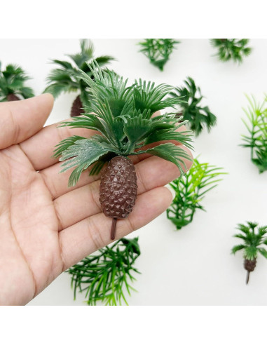 Cayway 12 PCS Árboles Palma de Coco y Césped Miniatura