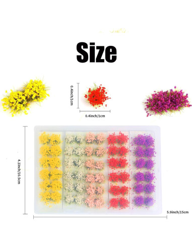 60 Piezas Flores Miniatura FOIMAS para Paisajismo DIY