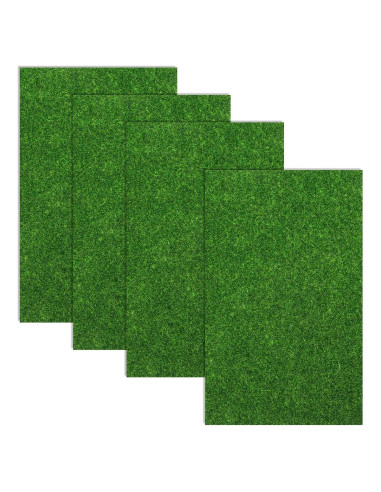 4 Paquetes de Césped Artificial 15 x 25 cm Decoración DIY