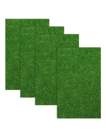 4 Paquetes de Césped Artificial 15 x 25 cm Decoración DIY