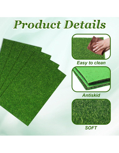 4 Paquetes de Césped Artificial 15 x 25 cm Decoración DIY