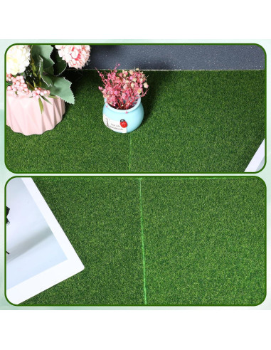 4 Paquetes de Césped Artificial 15 x 25 cm Decoración DIY