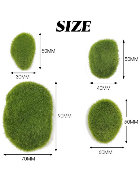 Rocas de Musgo Artificial TIHOOD 40PCS Verde Decoración