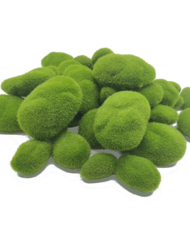 Rocas de Musgo Artificial TIHOOD 40PCS Verde Decoración