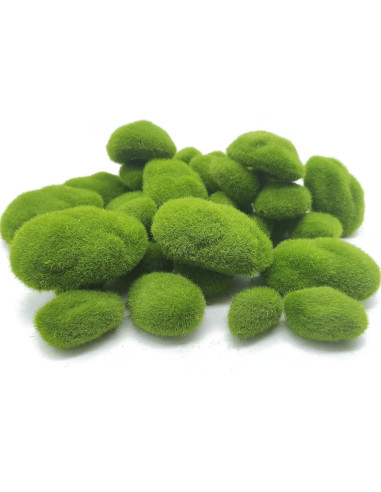 Rocas de Musgo Artificial TIHOOD 40PCS Verde Decoración