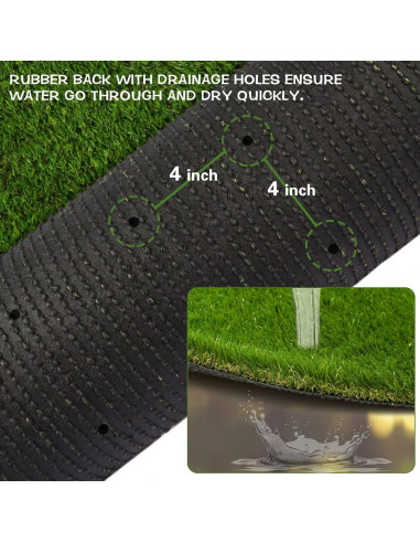 Alfombra Césped Artificial Heyroll 4x6 pies 35MM para Mascotas