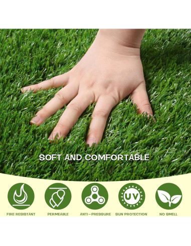 Alfombra Césped Artificial Heyroll 4x6 pies 35MM para Mascotas