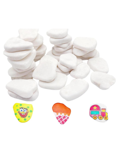20 Piedras para Pintar Blancas Lifetop 3-5 cm Suaves DIY