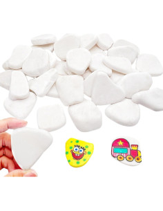 20 Piedras para Pintar Blancas Lifetop 3-5 cm Suaves DIY 2