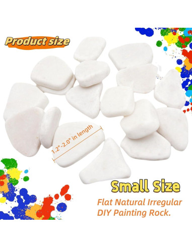 20 Piedras para Pintar Blancas Lifetop 3-5 cm Suaves DIY