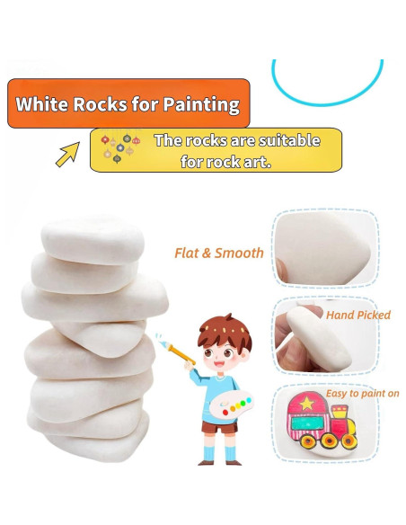 20 Piedras para Pintar Blancas Lifetop 3-5 cm Suaves DIY