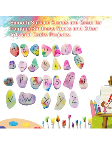 20 Piedras para Pintar Blancas Lifetop 3-5 cm Suaves DIY