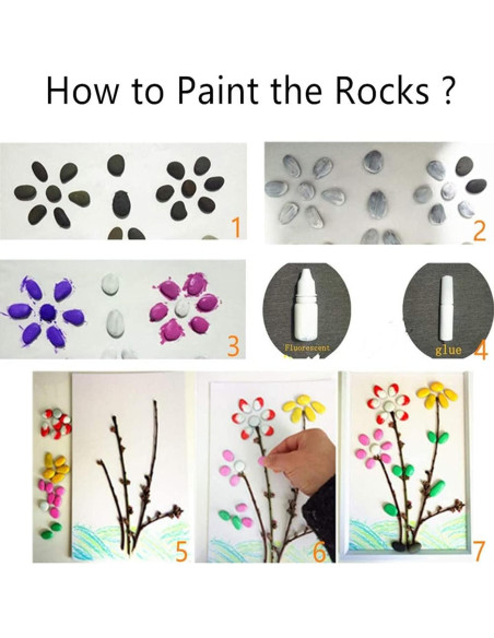 300 Piedras Pequeñas para Pintar Meilala 1-2.5 cm Manualidades