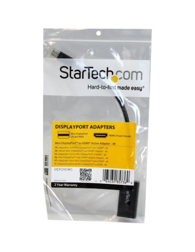 Adaptador Mini DisplayPort a HDMI 4K StarTech MDP2HD4KS