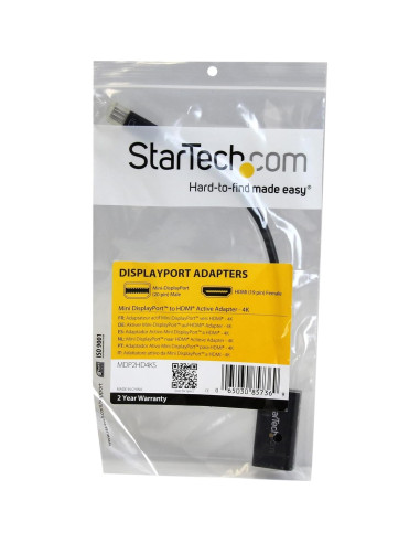 Adaptador Mini DisplayPort a HDMI 4K StarTech MDP2HD4KS