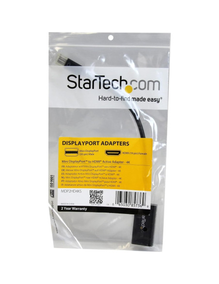 Adaptador Mini DisplayPort a HDMI 4K StarTech MDP2HD4KS