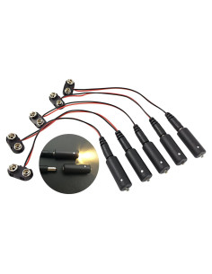 Paquete de 5 Luces LED Blancas Cálidas MEL 9V para Disfraces