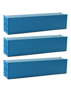 3 Contenedores de Escala HO 1:87 Azul Claro EVEMODEL