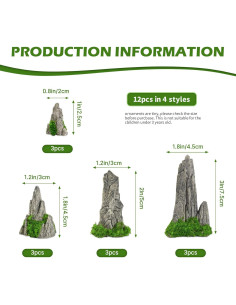 12 Mini Rocallas Decorativas Hanycon para Jardín Bonsai 2