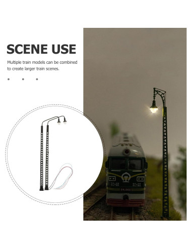 Mini Luces de Vía de Tren NUOBESTY - 2 Pcs LED Decorativas