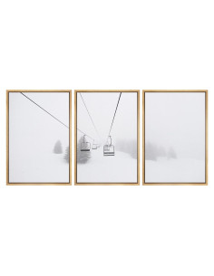 Juego de Arte en Lienzo Enmarcado Wall26 3 Paneles 60x40 cm