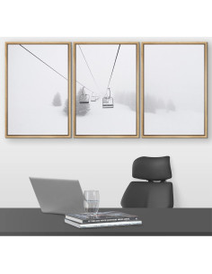 Juego de Arte en Lienzo Enmarcado Wall26 3 Paneles 60x40 cm 2