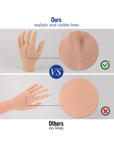 Mano falsa de silicona para práctica de tatuajes - Izquierda