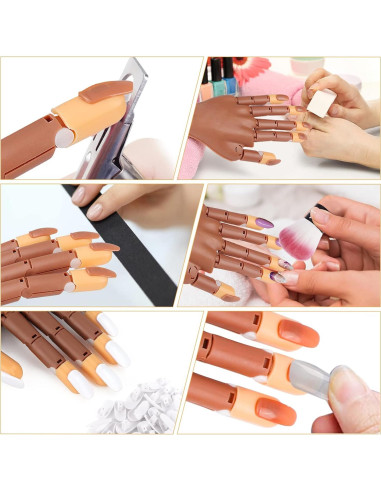 Mano de Práctica para Uñas LIONVISON con Herramientas