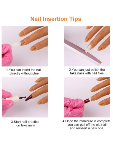 Mano de Práctica para Uñas Acrílicas KnowU Derecha 21.8x13.2cm